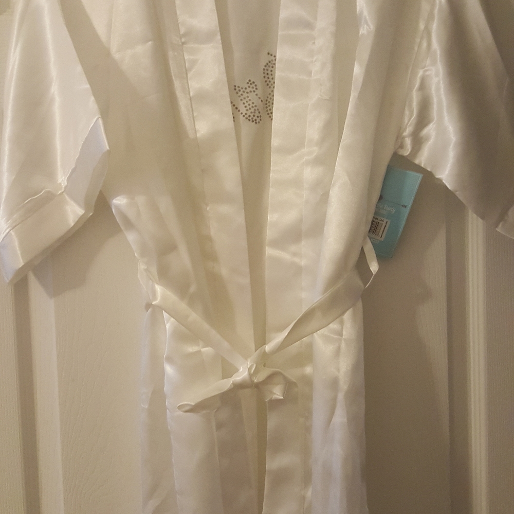 Bride Wedding Rhinestone Robe with belt - Picture 2 of 4